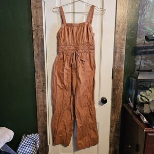 Universal Thread Rust-Colored Smocked-Waist Wide-Leg Jumpsuit